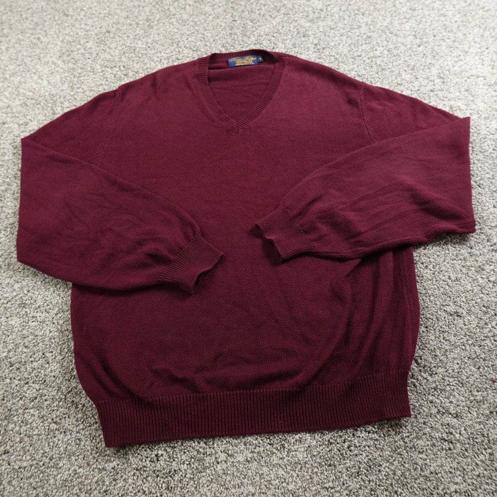 VTG Brooks Brothers Sweater Mens L Red Knit Pullover V Neck Academia Grandpa USA